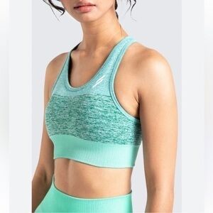 Turquoise Unpadded Sports Bra